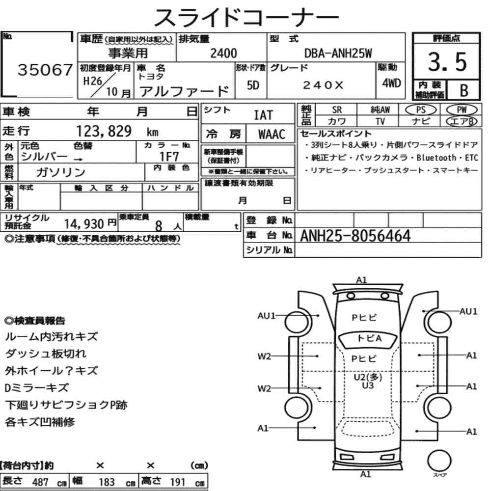 Auction sheet