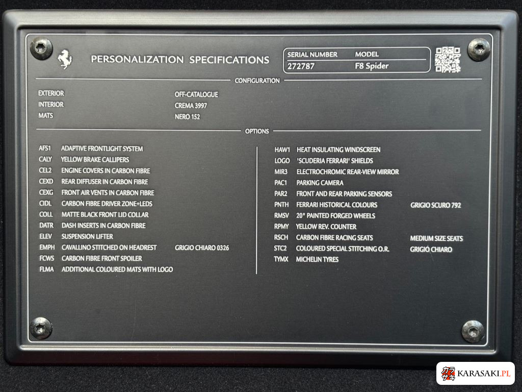 2022 Ferrari F8 Spider Base Grade 9
