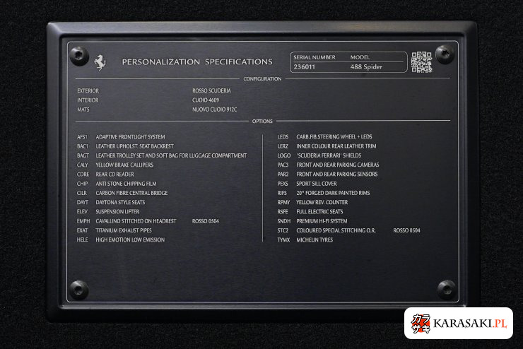 2018 Ferrari 488 Spider Base Grade 11