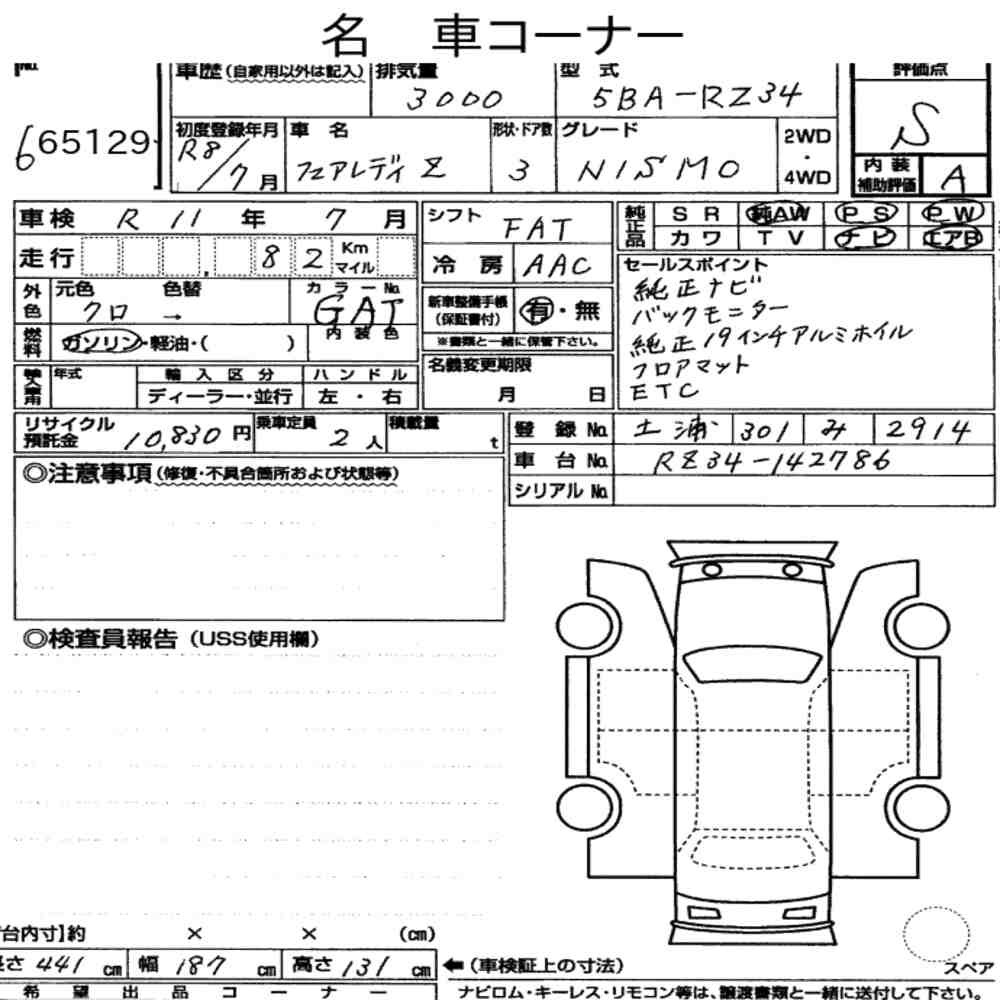 Arkusz aukcyjny — 2026 Nissan Fairlady Z CP Nismo
