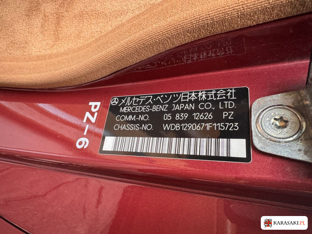 Mercedes-Benz SL 1995 z aukcji japońskiej