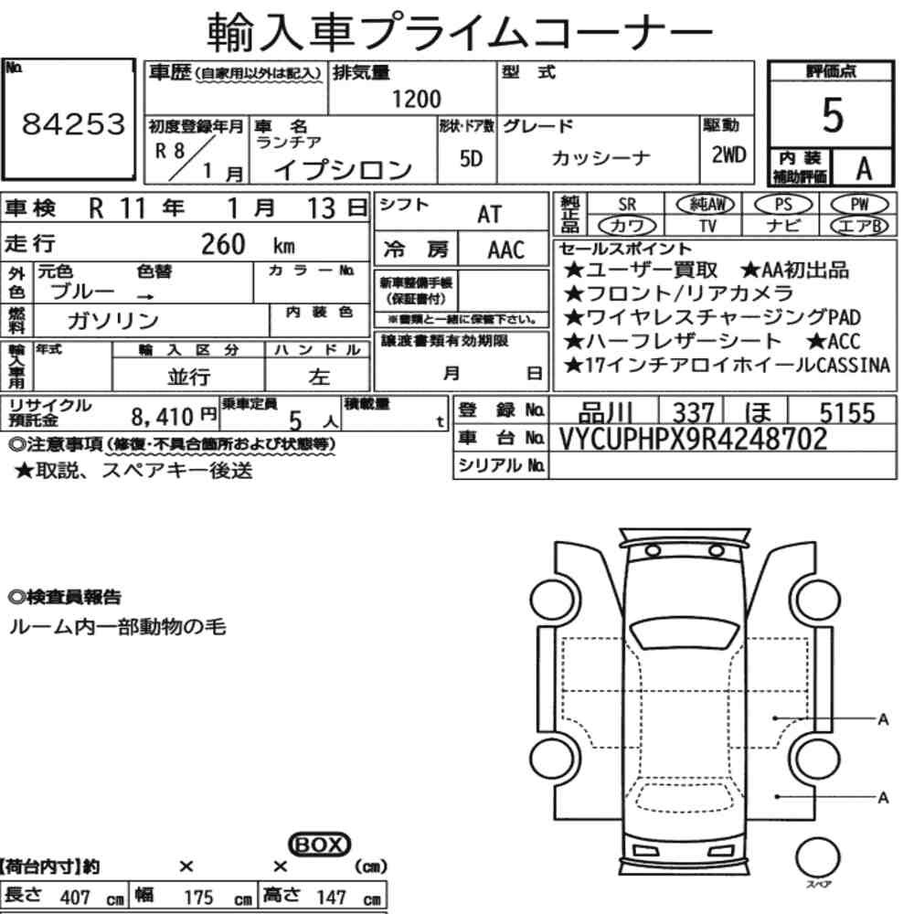 Arkusz aukcyjny — 2026 Lancia Ypsilon