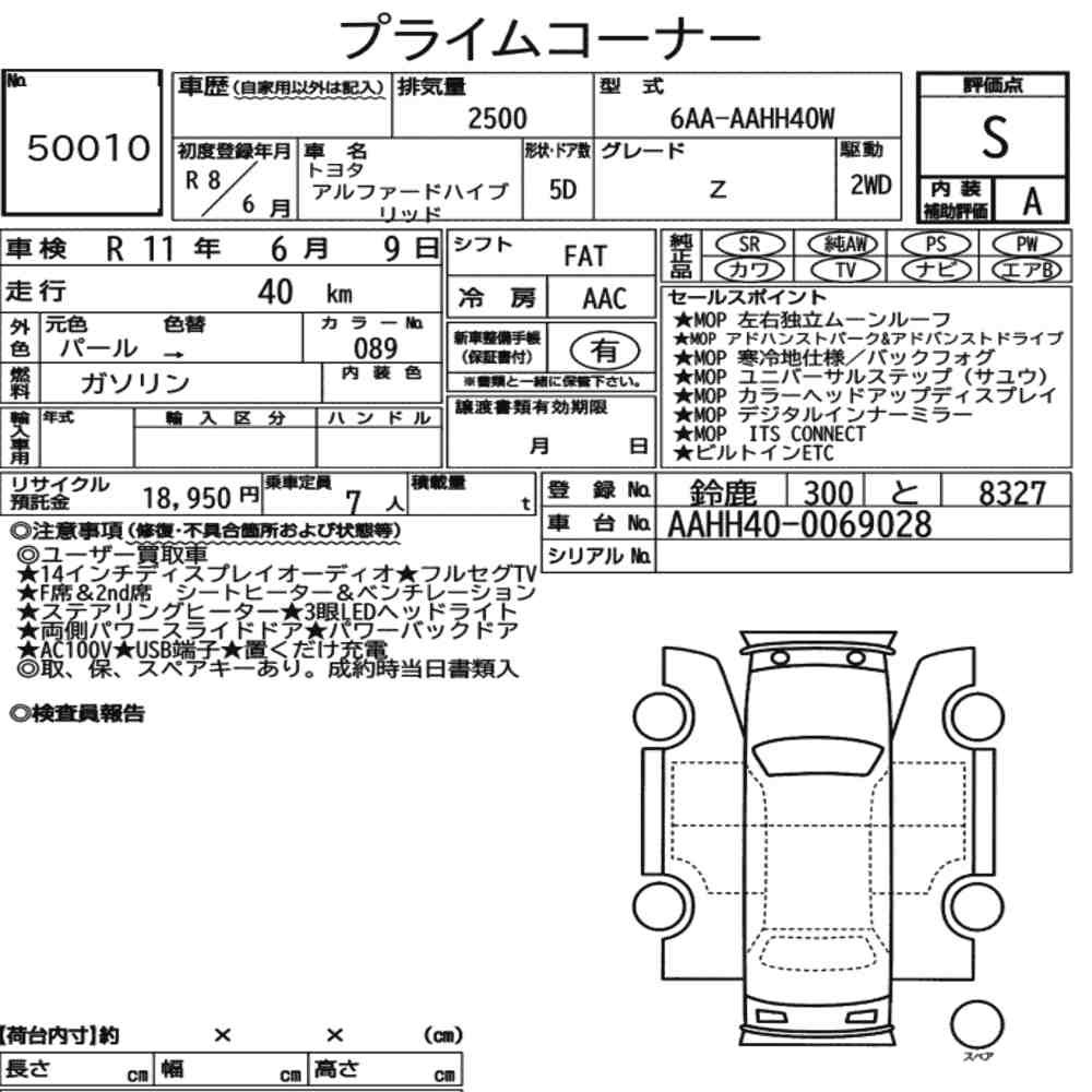 Auction sheet